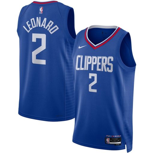 Nike LA Clippers #2 Kawhi Leonard Unisex Swingman Jersey - Icon Edition - Royal - Image 3