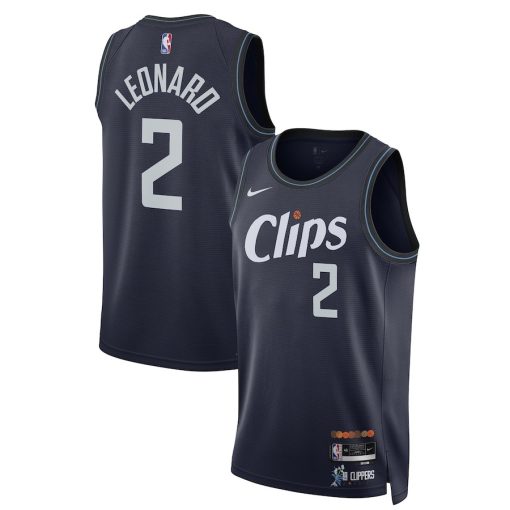 Nike LA Clippers #2 Kawhi Leonard Unisex 2023/24 Swingman Jersey - Navy - City Edition - Image 3