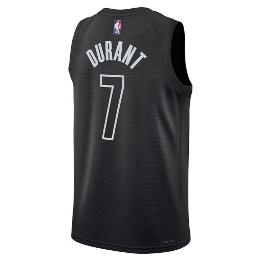 Jordan Brooklyn Nets #7 Kevin Durant Unisex Swingman Jersey - Statement Edition - Black - Image 2