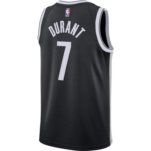 Nike Brooklyn Nets #7 Kevin Durant 2020/21 Swingman Jersey - Black - Icon Edition - Image 2