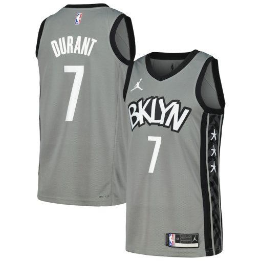 Nike Brooklyn Nets #7 Kevin Durant Swingman Player Jersey - Statement Edition - Gray - Image 3