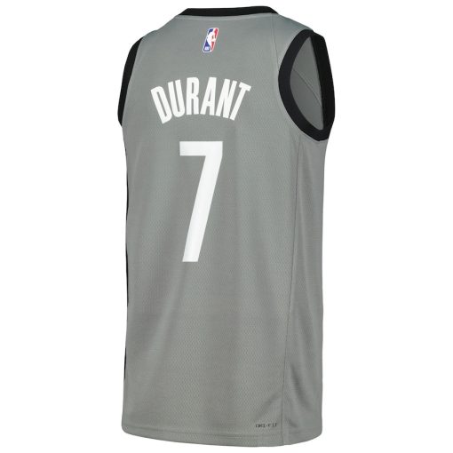 Nike Brooklyn Nets #7 Kevin Durant Swingman Player Jersey - Statement Edition - Gray - Image 2