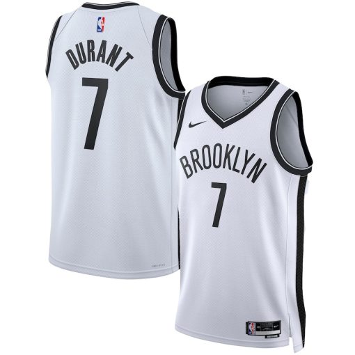 Nike Brooklyn Nets #7 Kevin Durant Unisex Swingman Jersey - Association Edition - White - Image 3