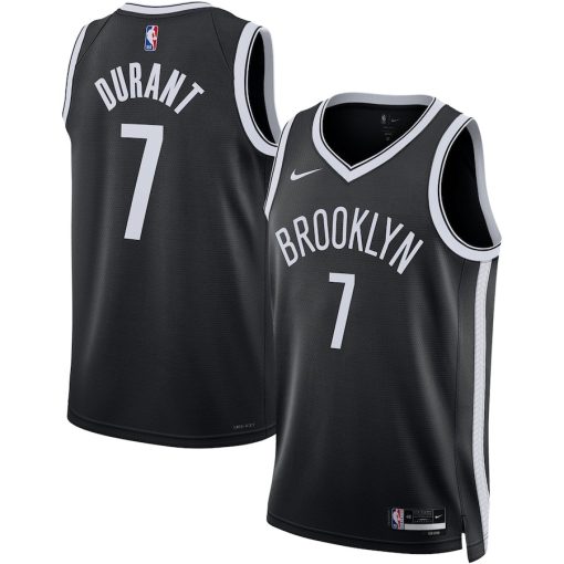 Nike Brooklyn Nets #7 Kevin Durant Unisex Swingman Jersey - Icon Edition - Black - Image 3