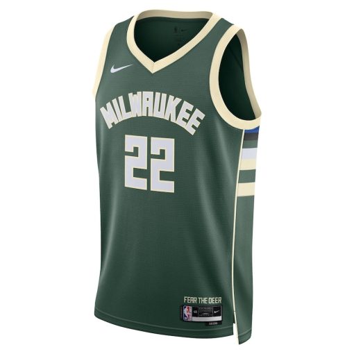 Nike Milwaukee Bucks #22 Khris Middleton Unisex Swingman Jersey - Icon Edition - Hunter Green