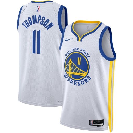 Nike Golden State Warriors #11 Klay Thompson Unisex Swingman Jersey - Association Edition - White - Image 3