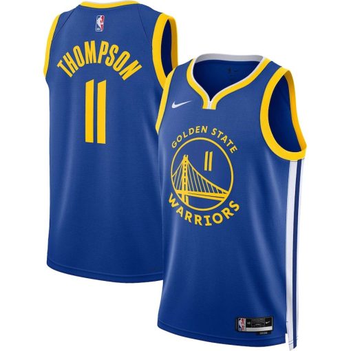 Nike Golden State Warriors #11 Klay Thompson Unisex Swingman Jersey - Icon Edition - Royal - Image 3