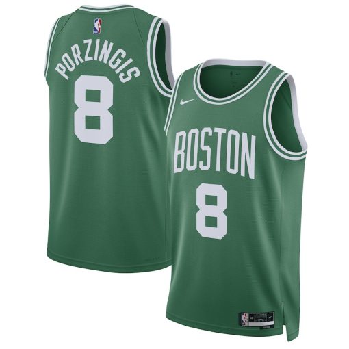 Nike Boston Celtics #8 Kristaps Porzingis Unisex Swingman Jersey - Icon Edition - Kelly Green - Image 3