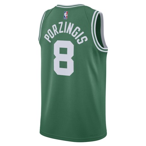 Nike Boston Celtics #8 Kristaps Porzingis Unisex Swingman Jersey - Icon Edition - Kelly Green - Image 2