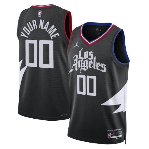 Jordan LA Clippers #00 Unisex 2022/23 Swingman Custom Jersey - Statement Edition - Black - Image 3