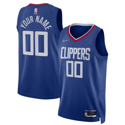 Nike LA Clippers #00 2021/22 Diamond Swingman Custom Jersey - Icon Edition - Royal - Image 3