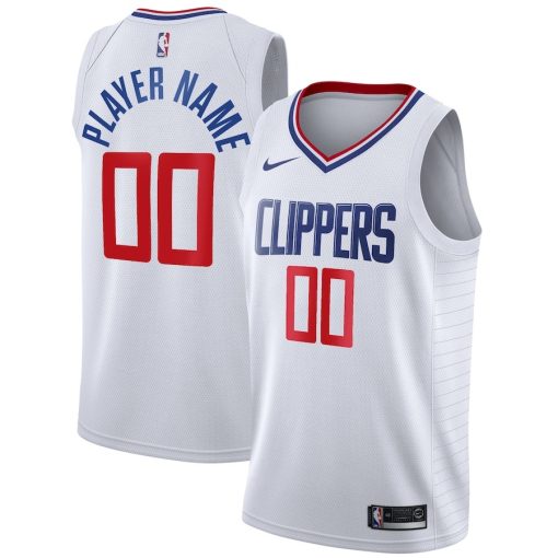 Nike LA Clippers #00 2020/21 Swingman Custom Jersey - Association Edition - White - Image 3