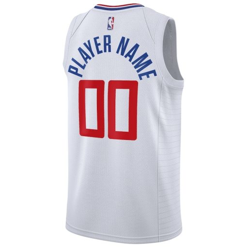 Nike LA Clippers #00 2020/21 Swingman Custom Jersey - Association Edition - White - Image 2