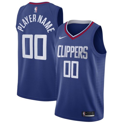 Nike LA Clippers #00 2020/21 Swingman Custom Jersey - Icon Edition - Royal - Image 3