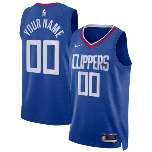 Nike LA Clippers #00 Unisex Swingman Custom Jersey Royal - Icon Edition - Image 3