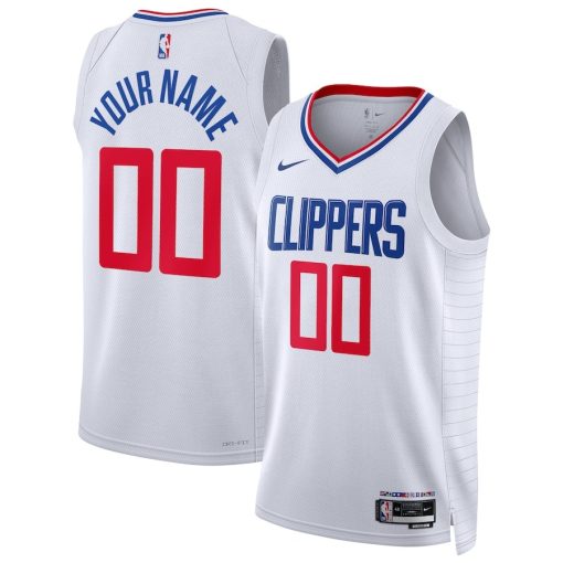 Nike LA Clippers #00 Unisex Swingman Custom Jersey White - Association Edition - Image 3