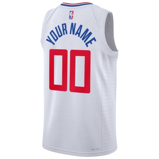 Nike LA Clippers #00 Unisex Swingman Custom Jersey White - Association Edition - Image 2