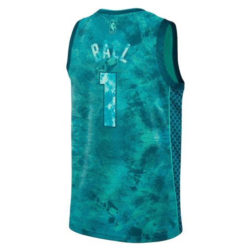 Jordan Charlotte Hornets #1 LaMelo Ball Unisex Select Series Swingman Jersey - Teal - Image 2