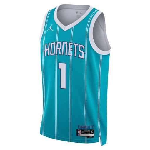 Jordan Charlotte Hornets #1 LaMelo Ball Unisex Swingman Jersey - Icon Edition - Teal