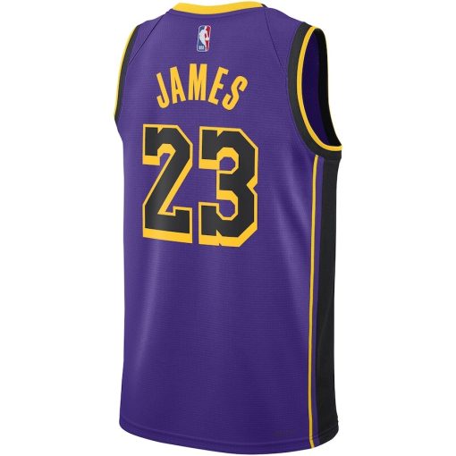 Jordan Los Angeles Lakers #23 LeBron James Unisex Swingman Jersey - Statement Edition - Purple - Image 2