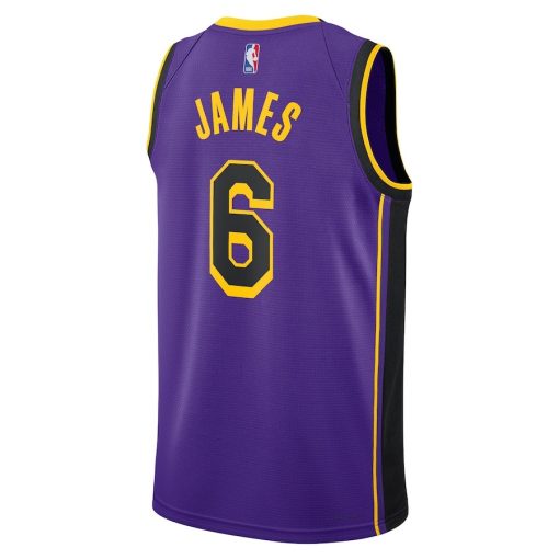 Jordan Los Angeles Lakers #6 LeBron James Unisex Swingman Jersey - Statement Edition - Purple - Image 2