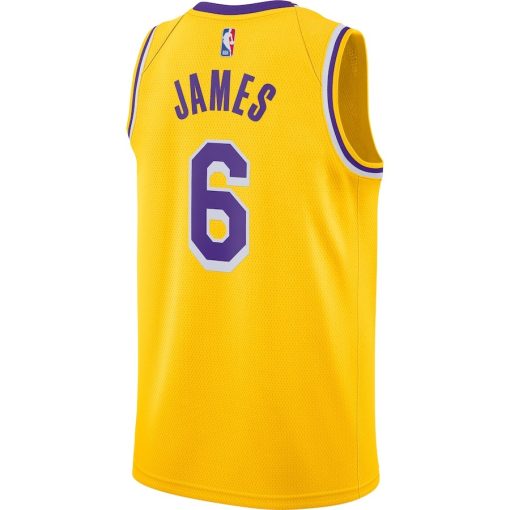 Nike Los Angeles Lakers #6 LeBron James 2021/22 Swingman Player Jersey - Gold - Icon Edition - Image 2