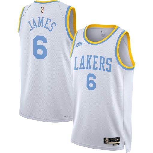 Nike Los Angeles Lakers #6 LeBron James Swingman Jersey - Classic Edition - White - Image 3