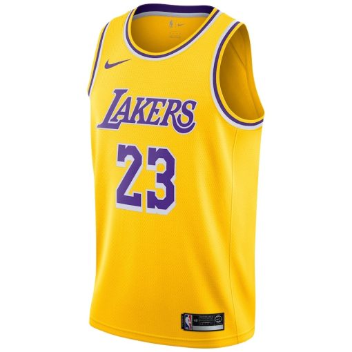 Nike Los Angeles Lakers #23 LeBron James Swingman Player Jersey Gold - Icon Edition