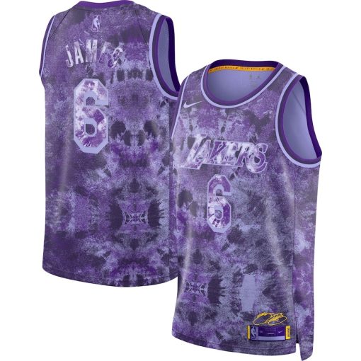 Nike Los Angeles Lakers #6 LeBron James Unisex Select Series Swingman Jersey - Purple - Image 3