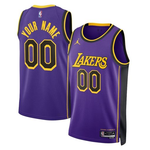 Jordan Los Angeles Lakers #00 Unisex 2022/23 Swingman Custom Jersey - Statement Edition - Purple - Image 3