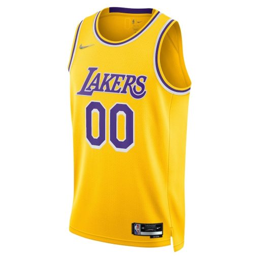 Nike Los Angeles Lakers #00 Diamond Swingman Custom Jersey - Icon Edition - Gold