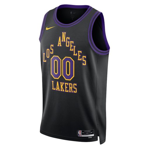 Nike Los Angeles Lakers #00 Unisex 2023/24 Custom Swingman Jersey - Black - City Edition