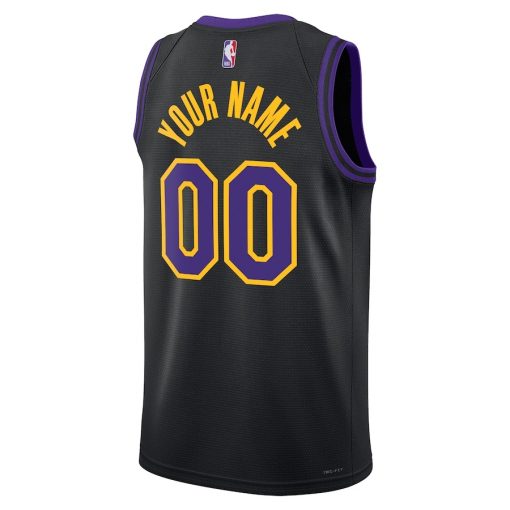 Nike Los Angeles Lakers #00 Unisex 2023/24 Custom Swingman Jersey - Black - City Edition - Image 2