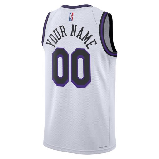 Nike Los Angeles Lakers #00 Unisex 2022/23 Swingman Custom Jersey - City Edition - White - Image 2