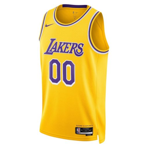 Nike Los Angeles Lakers #00 Unisex Swingman Custom Jersey Gold - Icon Edition