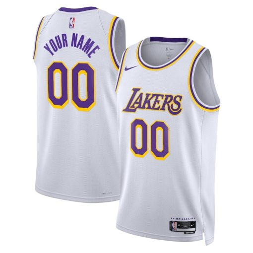 Nike Los Angeles Lakers #00 Unisex Swingman Custom Jersey White - Association Edition - Image 3