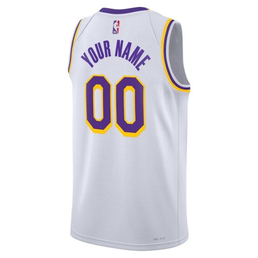 Nike Los Angeles Lakers #00 Unisex Swingman Custom Jersey White - Association Edition - Image 2