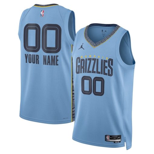 Jordan Memphis Grizzlies #00 Unisex 2022/23 Swingman Custom Jersey - Statement Edition - Blue - Image 3