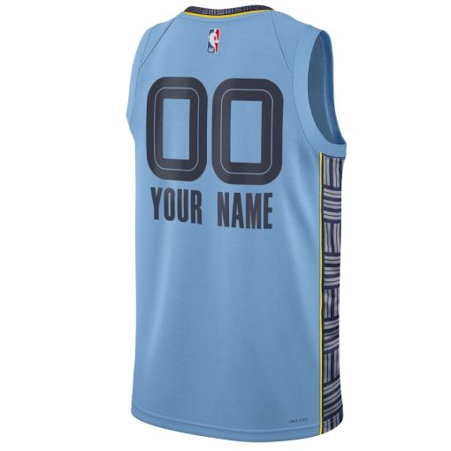 Jordan Memphis Grizzlies #00 Unisex 2022/23 Swingman Custom Jersey - Statement Edition - Blue - Image 2