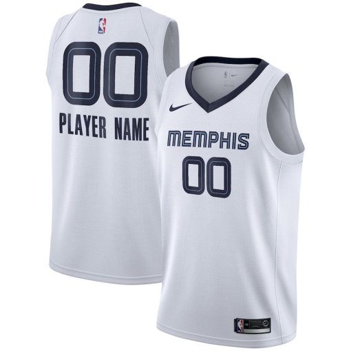 Nike Memphis Grizzlies #00 2020/21 Swingman Custom Jersey - Association Edition - White - Image 3