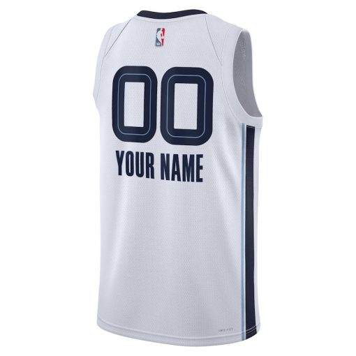 Nike Memphis Grizzlies #00 Unisex Swingman Custom Jersey White - Association Edition - Image 2