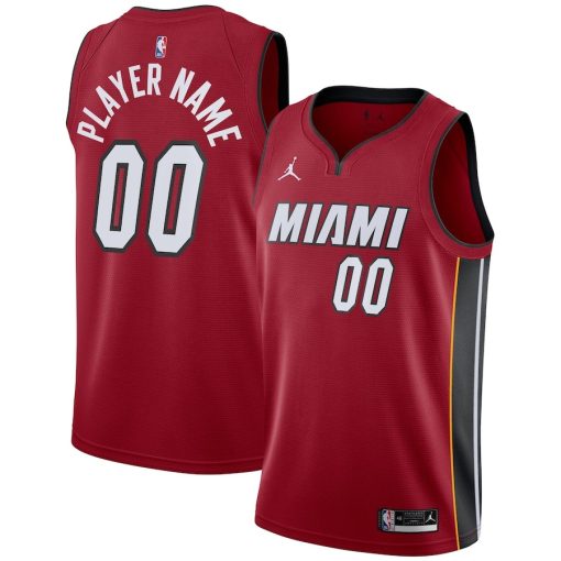 Jordan Miami Heat #00 Swingman Custom Jersey - Statement Edition - Red - Image 3