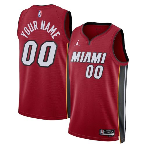 Jordan Miami Heat #00 Unisex 2022/23 Swingman Custom Jersey - Statement Edition - Red - Image 3