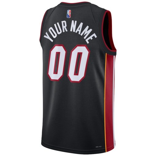 Nike Miami Heat #00 2021/22 Diamond Swingman Custom Jersey - Icon Edition - Black - Image 2