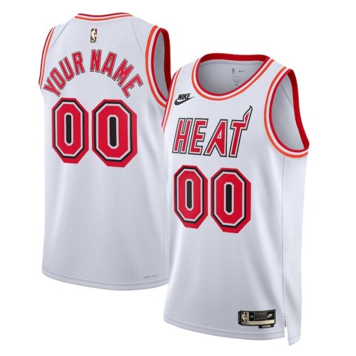 Nike Miami Heat #00 Unisex 2022/23 Custom Swingman Jersey - Classic Edition - White - Image 3