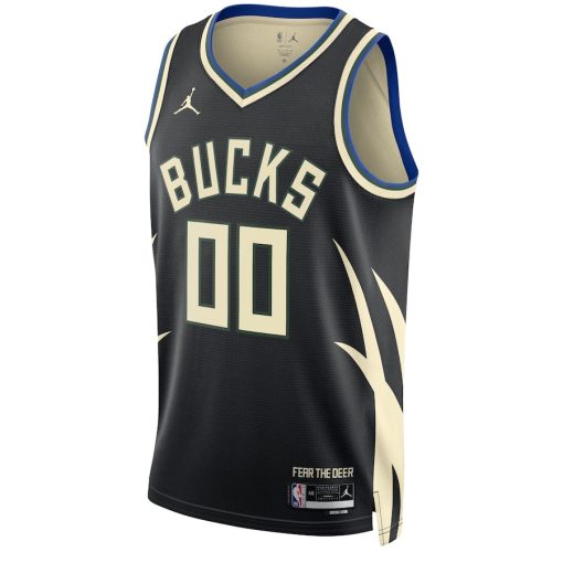 Jordan Milwaukee Bucks #00 Unisex 2022/23 Swingman Custom Jersey - Statement Edition - Black