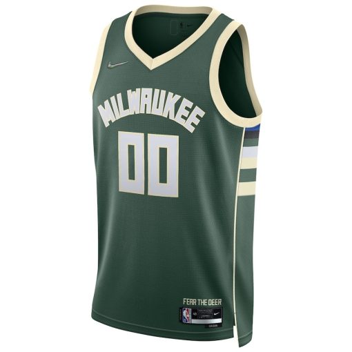 Nike Milwaukee Bucks #00 2021/22 Diamond Swingman Custom Jersey - Icon Edition - Hunter Green