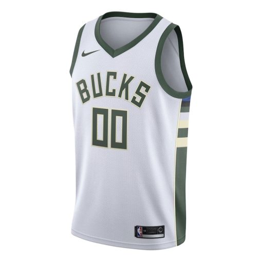 Nike Milwaukee Bucks #00 Swingman Custom Jersey White - Association Edition