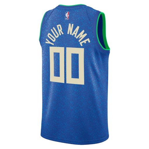 Nike Milwaukee Bucks #00 Unisex 2023/24 Custom Swingman Jersey - Royal - City Edition - Image 2