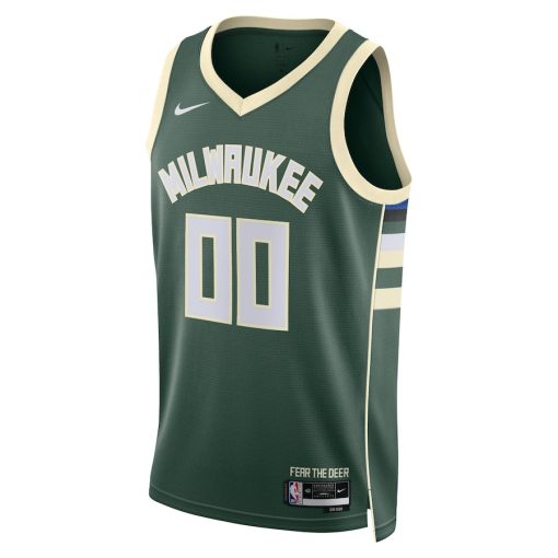 Nike Milwaukee Bucks #00 Unisex Swingman Custom Jersey Hunter Green - Icon Edition